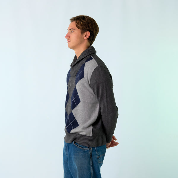 Charcoal Grey y2ks Tommy Hilfiger Knit Sweatshirt (L)